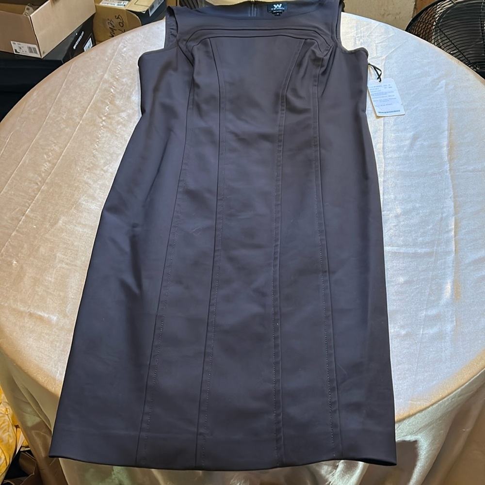 NWT W BY WORTH GRAY SHEATH DRESS.10